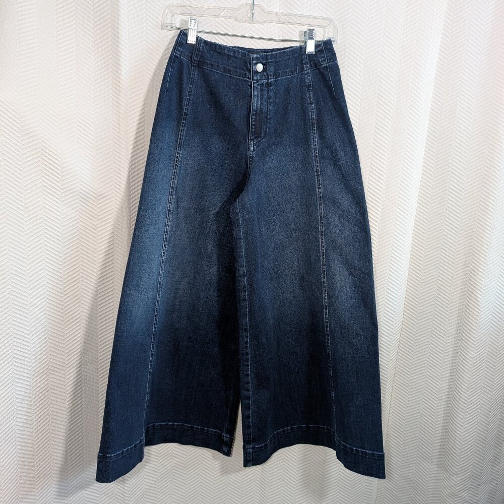 Anthropologie Maeve Palazzo Wide Leg Jeans High Rise Crop Denim Culottes Size 25